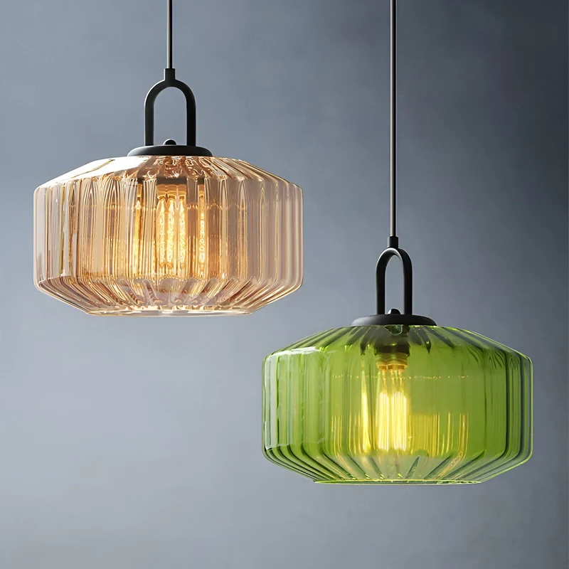 Hanglamp Gekleurd Glas Retro Nordic Ø28cm E27 3000K Keuken | Sansoti