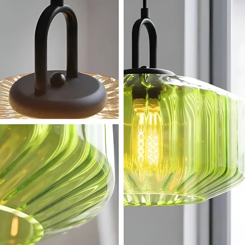 Hanglamp Gekleurd Glas Retro Nordic Ø28cm E27 3000K Keuken | Sansoti