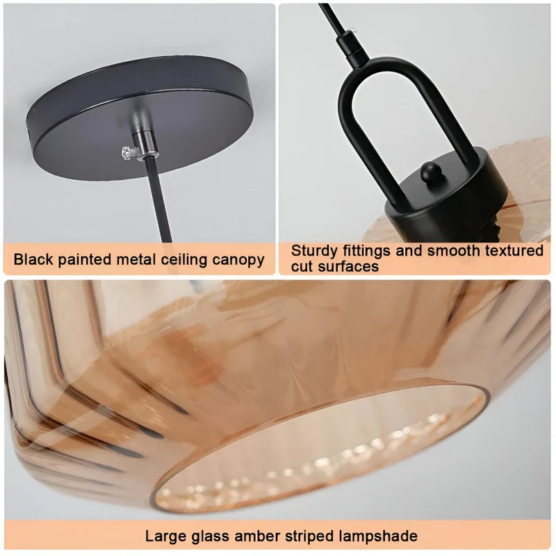 Hanglamp Gekleurd Glas Retro Nordic Ø28cm E27 3000K Keuken | Sansoti