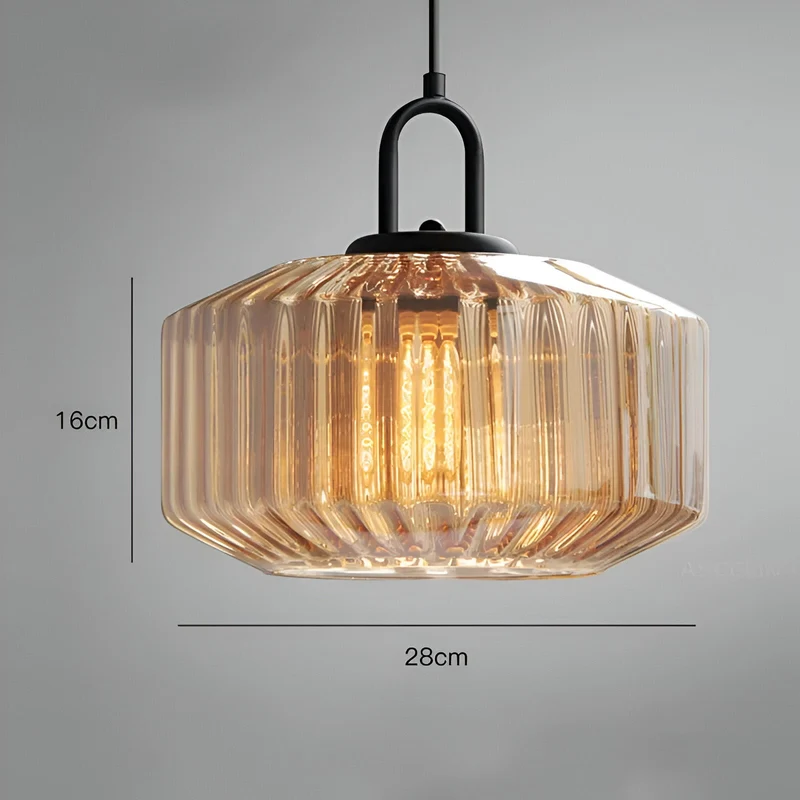 Hanglamp Gekleurd Glas Retro Nordic Ø28cm E27 3000K Keuken | Sansoti