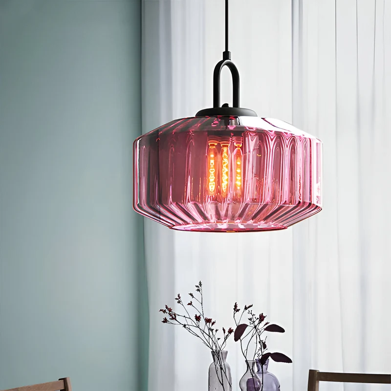 Hanglamp Gekleurd Glas Retro Nordic Ø28cm E27 3000K Keuken | Sansoti