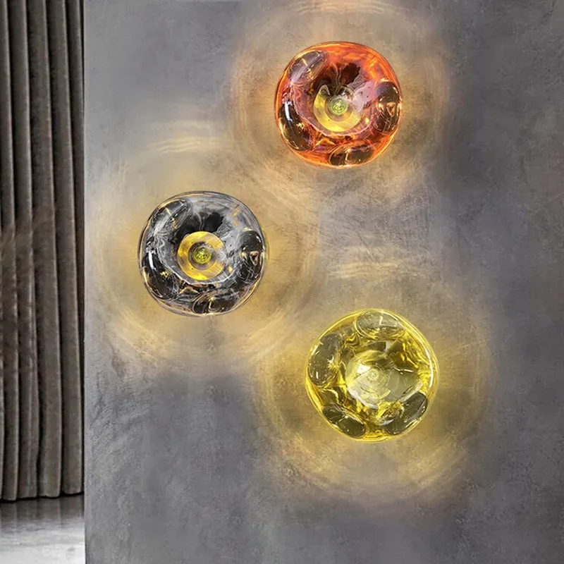 Wandlamp Amber Handgemaakt PMMA Metaal Warm Wit E27 12W Woonkamer Slaapkamer Luxe | Sansoti