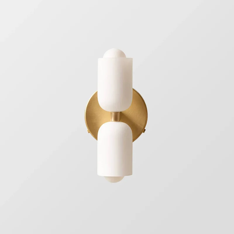 Wandlamp Dubbel Retro Frans Glas E14 Goud Slaapkamer Gang Badkamer Woonkamer Vintage | Sansoti