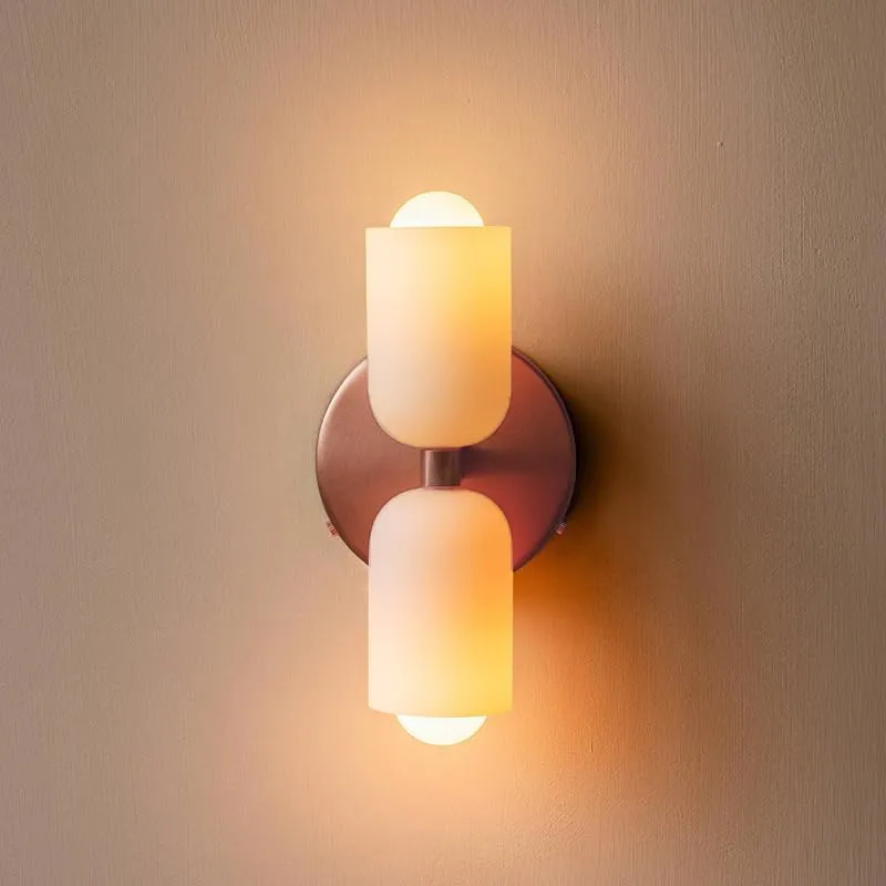 Wandlamp Dubbel Retro Frans Glas E14 Goud Slaapkamer Gang Badkamer Woonkamer Vintage | Sansoti