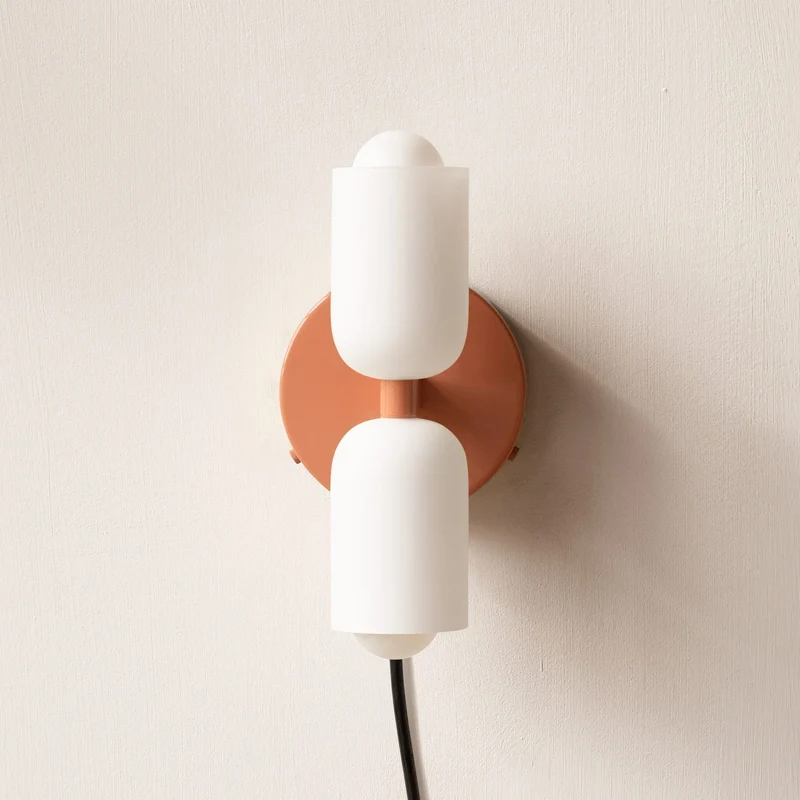 Wandlamp Dubbel Retro Frans Glas E14 Goud Slaapkamer Gang Badkamer Woonkamer Vintage | Sansoti
