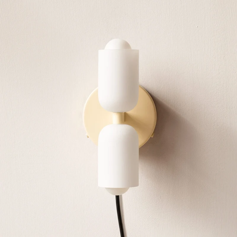 Wandlamp Dubbel Retro Frans Glas E14 Goud Slaapkamer Gang Badkamer Woonkamer Vintage | Sansoti