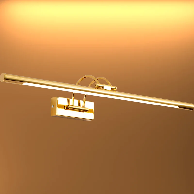 Spiegellamp LED Warm Wit 3000K 8W 64cm Goud Nikkel Messing Chroom Schilderijlamp Wandlamp