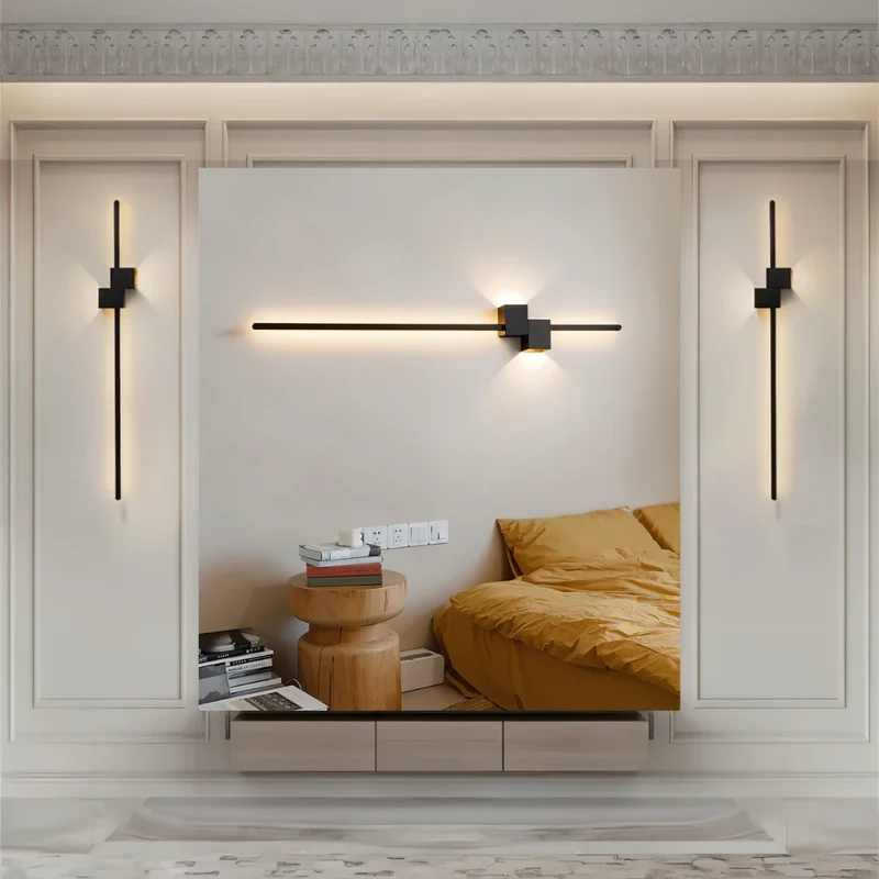 LED Wandlamp Modern Aluminium 62cm Warm Wit Zwart Wit Goud | Sansoti