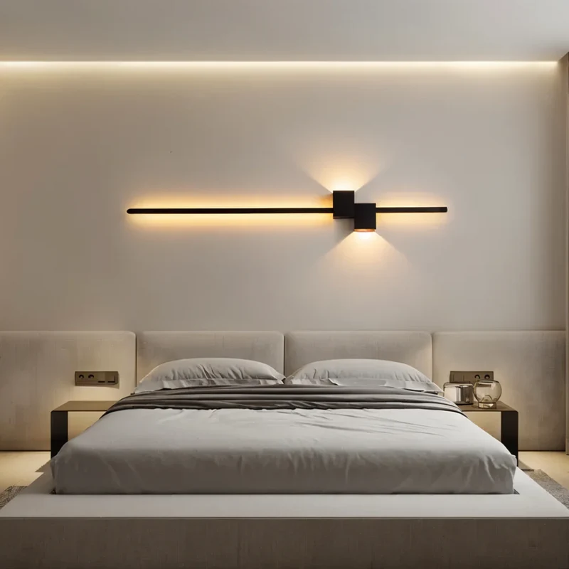 LED Wandlamp Modern Aluminium 62cm Warm Wit Zwart Wit Goud | Sansoti