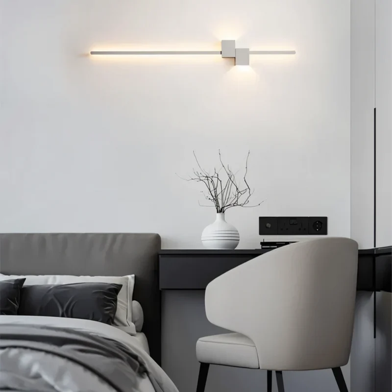 LED Wandlamp Modern Aluminium 62cm Warm Wit Zwart Wit Goud | Sansoti