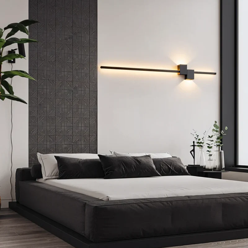 LED Wandlamp Modern Aluminium 62cm Warm Wit Zwart Wit Goud | Sansoti
