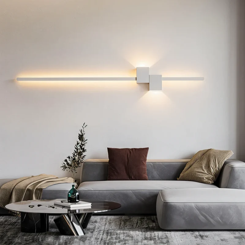 LED Wandlamp Modern Aluminium 62cm Warm Wit Zwart Wit Goud | Sansoti