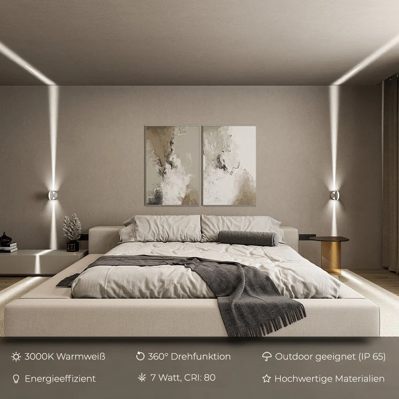 Wandlamp LED 360° Draaibaar Aluminium Warm Licht Design Wandverlichting | Sansoti