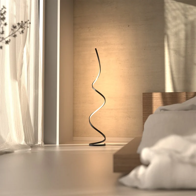 Sansoti | Minimalistische LED Vloerlamp Spiraal | Dimbaar | Moderne Design Staande Lamp