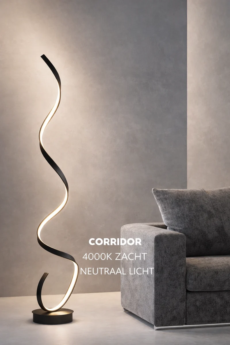 Sansoti | Minimalistische LED Vloerlamp Spiraal | Dimbaar | Moderne Design Staande Lamp