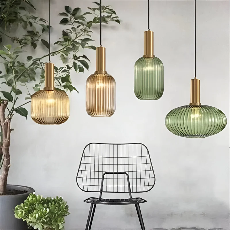 Hanglamp Gekleurd Glas Retro Nordisch E27 Wit Groen Roze Ø13 Ø30 Eetkamer | Sansoti