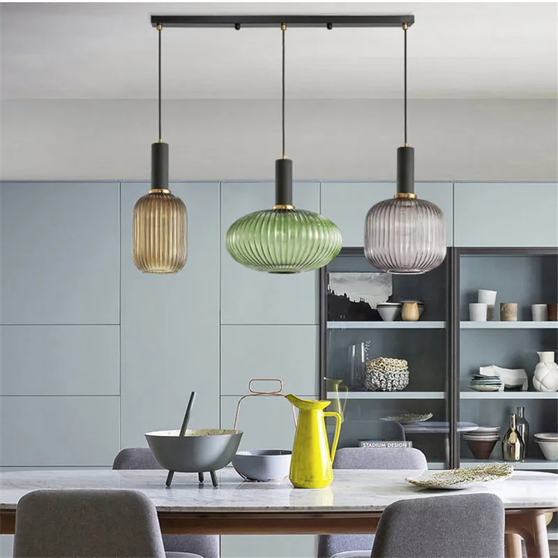 Hanglamp Gekleurd Glas Retro Nordisch E27 Wit Groen Roze Ø13 Ø30 Eetkamer | Sansoti