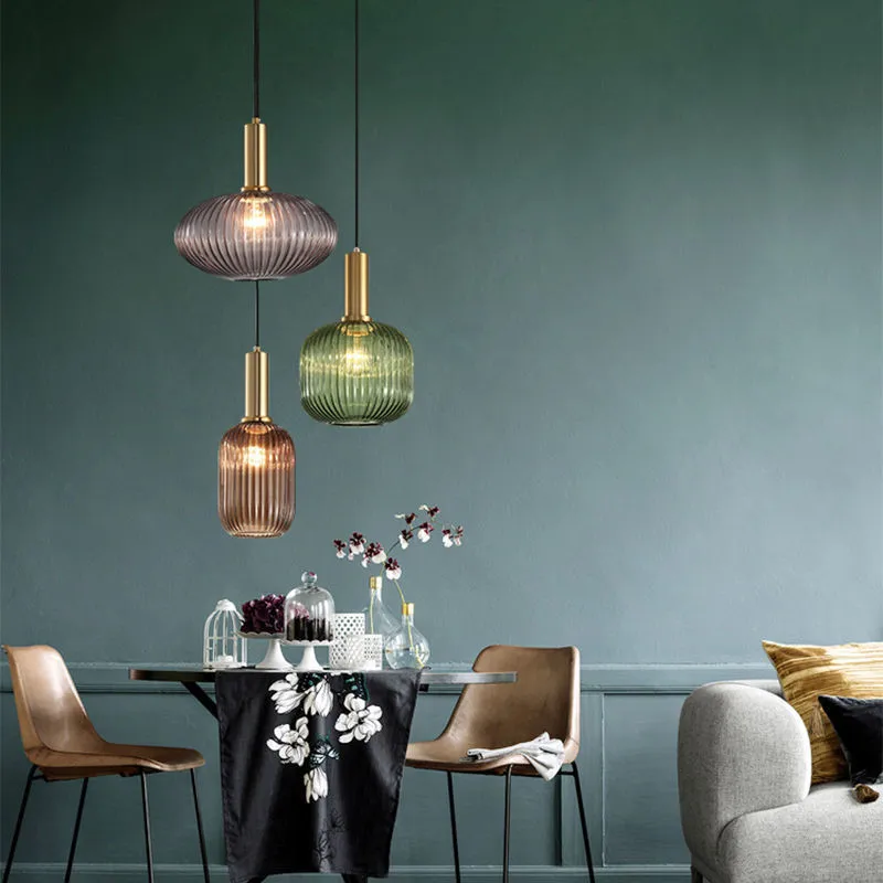 Hanglamp Gekleurd Glas Retro Nordisch E27 Wit Groen Roze Ø13 Ø30 Eetkamer | Sansoti
