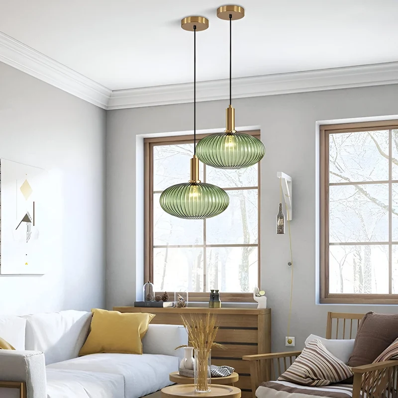 Hanglamp Gekleurd Glas Retro Nordisch E27 Wit Groen Roze Ø13 Ø30 Eetkamer | Sansoti
