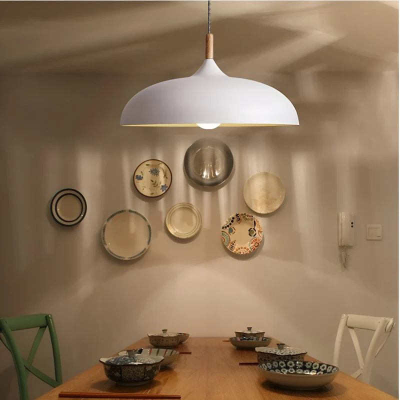 Hanglamp Hout IJzer Scandinavisch Japandi Rond E27 Ø35 Ø60 Eetkamer Keuken | Sansoti