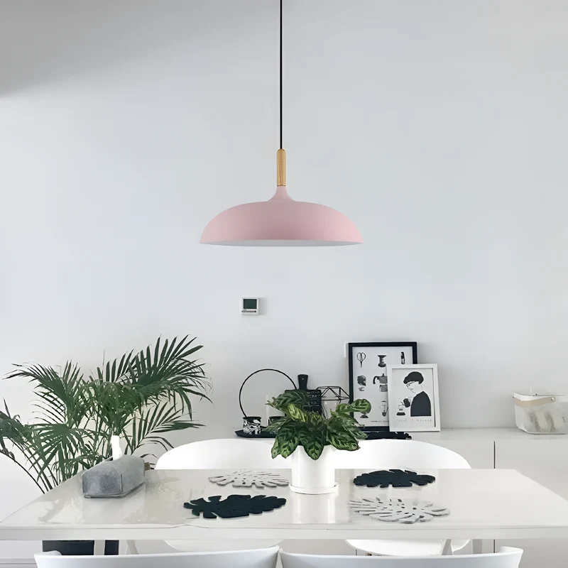 Hanglamp Hout IJzer Scandinavisch Japandi Rond E27 Ø35 Ø60 Eetkamer Keuken | Sansoti