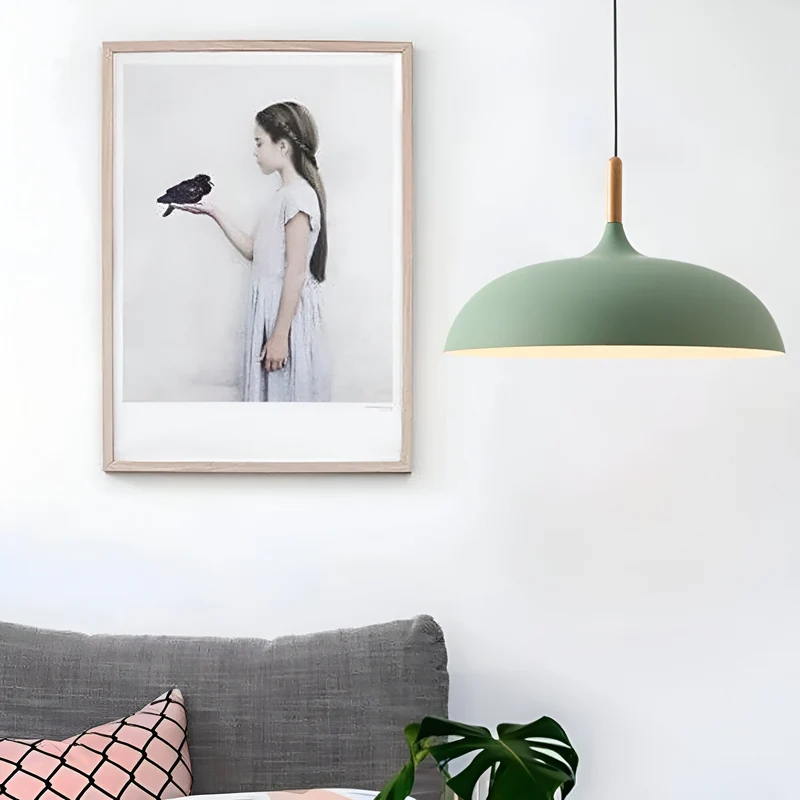 Hanglamp Hout IJzer Scandinavisch Japandi Rond E27 Ø35 Ø60 Eetkamer Keuken | Sansoti