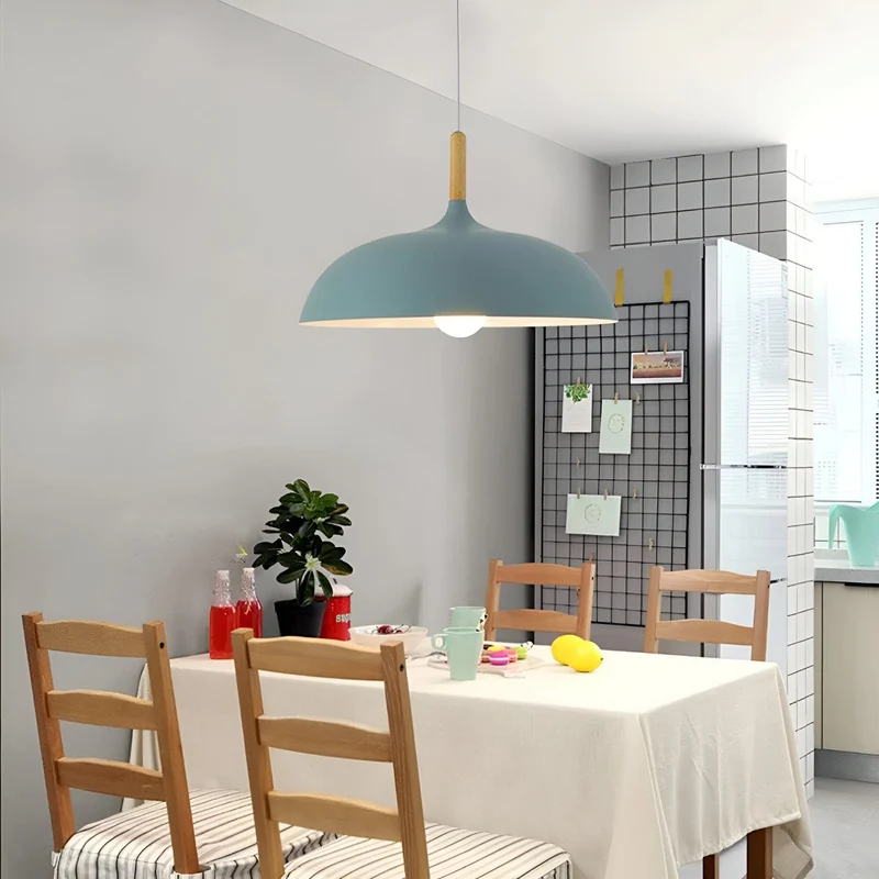 Hanglamp Hout IJzer Scandinavisch Japandi Rond E27 Ø35 Ø60 Eetkamer Keuken | Sansoti