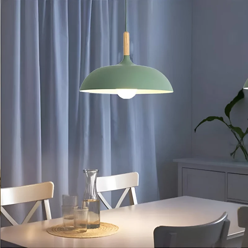 Hanglamp Hout IJzer Scandinavisch Japandi Rond E27 Ø35 Ø60 Eetkamer Keuken | Sansoti