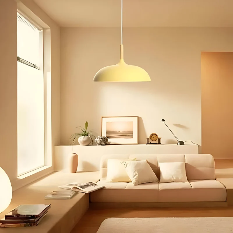 Hanglamp Hout IJzer Scandinavisch Japandi Rond E27 Ø35 Ø60 Eetkamer Keuken | Sansoti