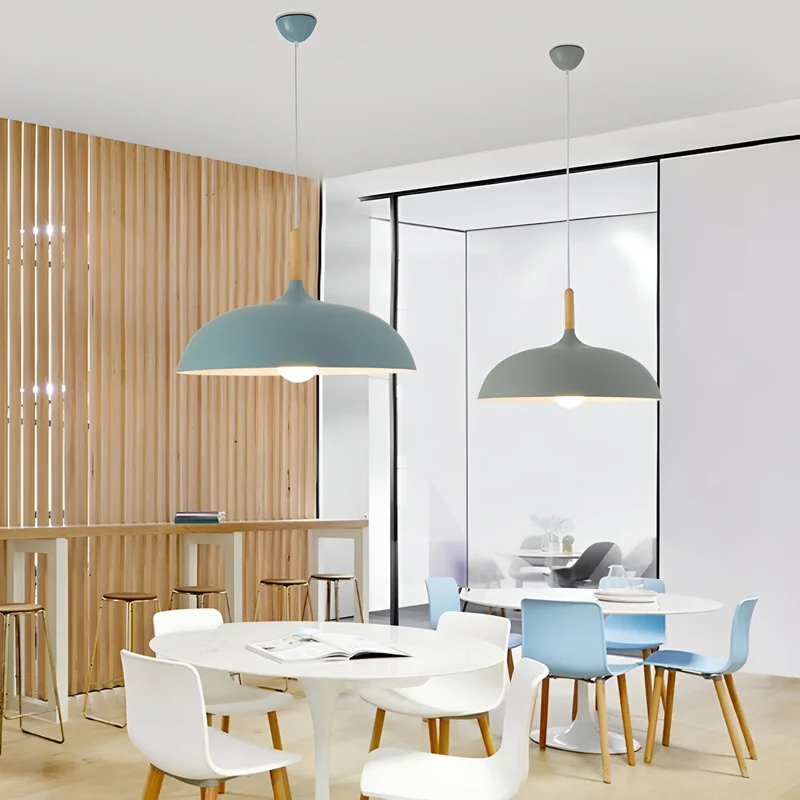 Hanglamp Hout IJzer Scandinavisch Japandi Rond E27 Ø35 Ø60 Eetkamer Keuken | Sansoti