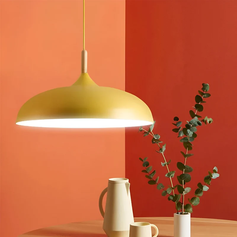 Hanglamp Hout IJzer Scandinavisch Japandi Rond E27 Ø35 Ø60 Eetkamer Keuken | Sansoti