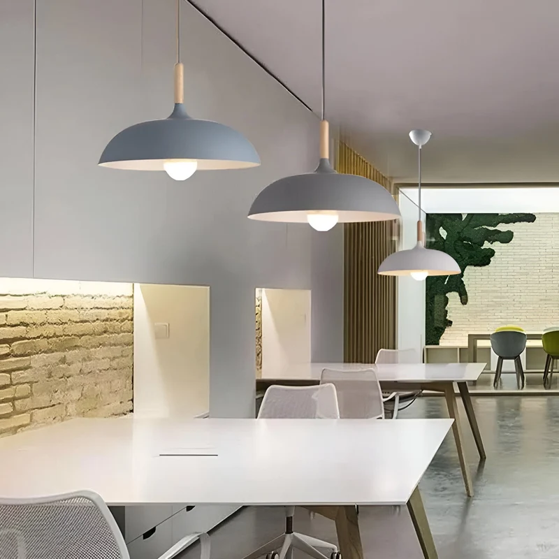 Hanglamp Hout IJzer Scandinavisch Japandi Rond E27 Ø35 Ø60 Eetkamer Keuken | Sansoti
