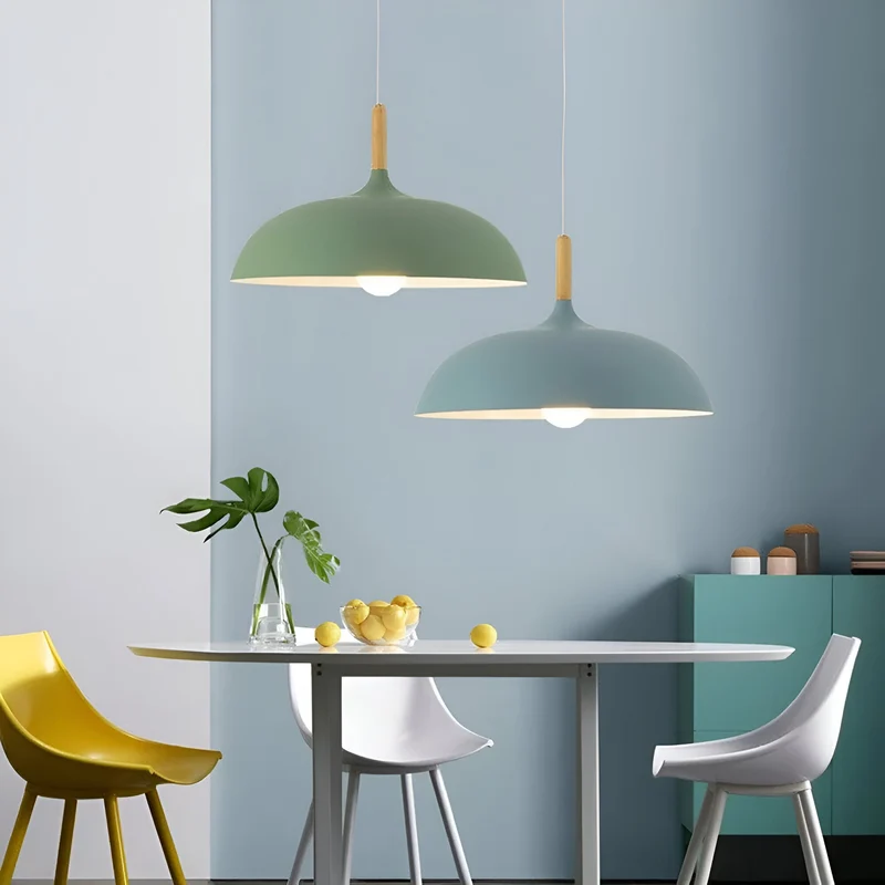 Hanglamp Hout IJzer Scandinavisch Japandi Rond E27 Ø35 Ø60 Eetkamer Keuken | Sansoti