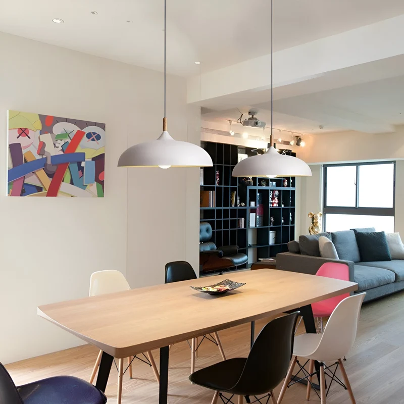 Hanglamp Hout IJzer Scandinavisch Japandi Rond E27 Ø35 Ø60 Eetkamer Keuken | Sansoti