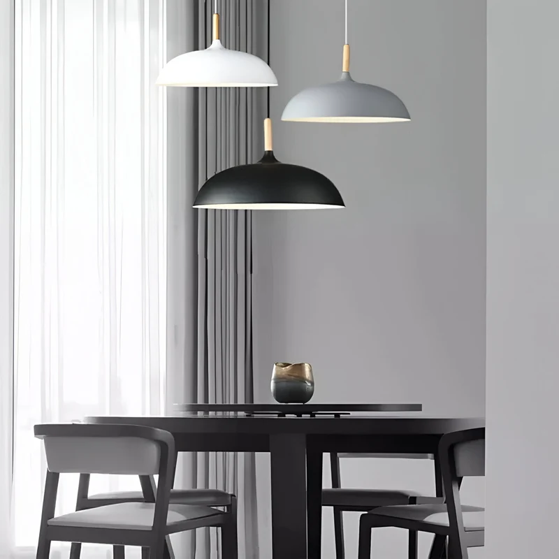 Hanglamp Hout IJzer Scandinavisch Japandi Rond E27 Ø35 Ø60 Eetkamer Keuken | Sansoti