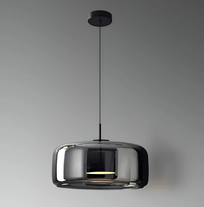 Hanglamp Rookglas Retro Trio Handgeblazen Dimbaar Verstelbaar Zwart | Sansoti