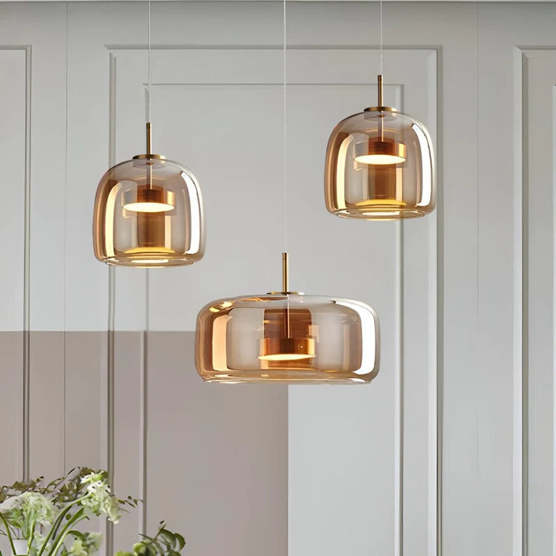Hanglamp Rookglas Retro Trio Handgeblazen Dimbaar Verstelbaar Zwart | Sansoti