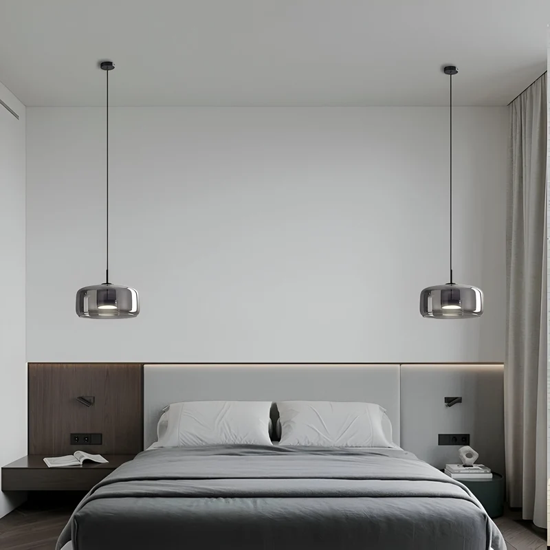 Hanglamp Rookglas Retro Trio Handgeblazen Dimbaar Verstelbaar Zwart | Sansoti