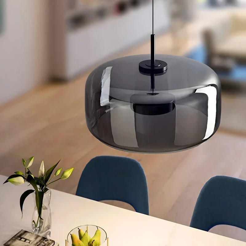 Hanglamp Rookglas Retro Trio Handgeblazen Dimbaar Verstelbaar Zwart | Sansoti