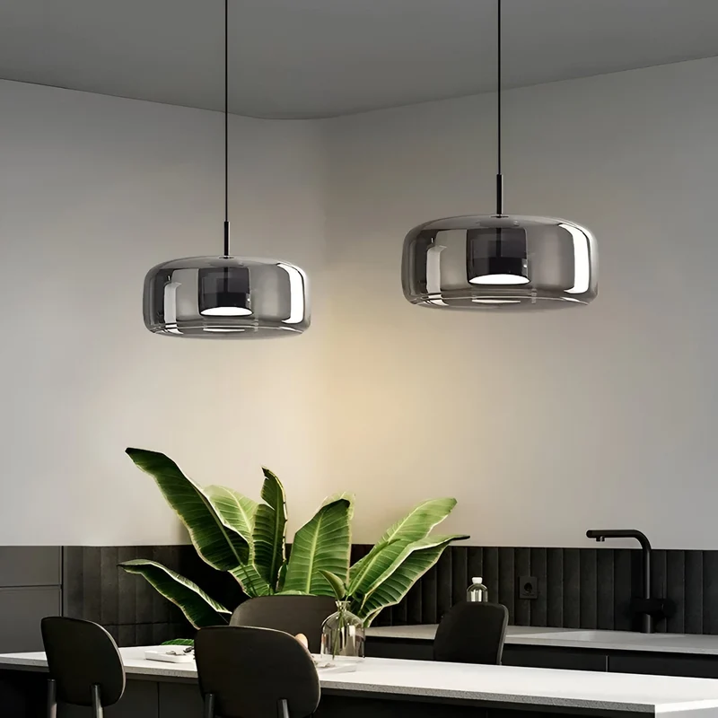 Hanglamp Rookglas Retro Trio Handgeblazen Dimbaar Verstelbaar Zwart | Sansoti