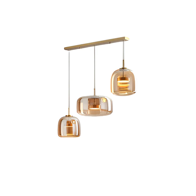 Hanglamp Rookglas Retro Trio Handgeblazen Dimbaar Verstelbaar Zwart | Sansoti