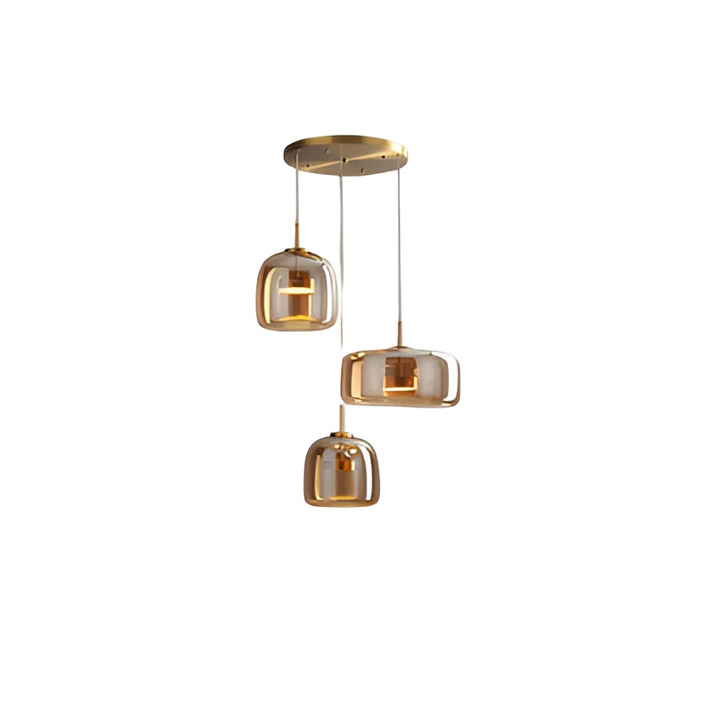 Hanglamp Rookglas Retro Trio Handgeblazen Dimbaar Verstelbaar Zwart | Sansoti