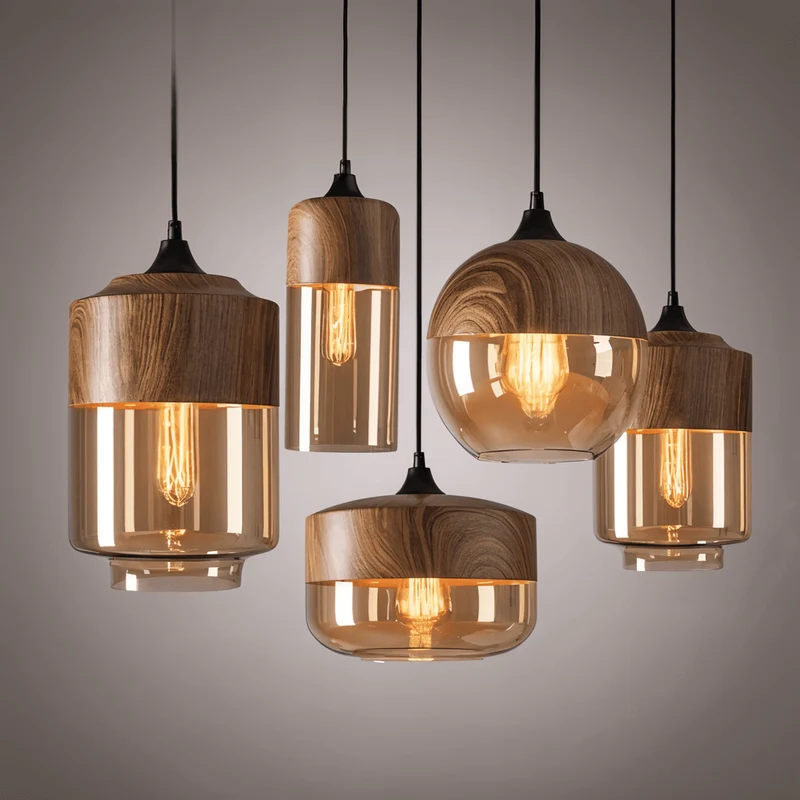 Hanglamp Retro Glas Scandinavisch Metaal Amber Verstelbaar E27 | Sansoti