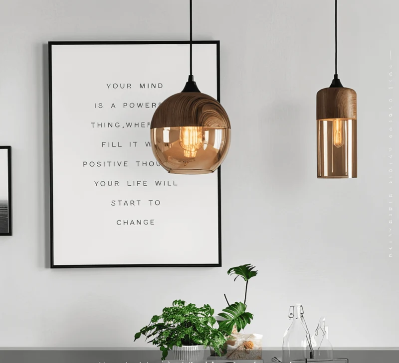 Hanglamp Retro Glas Scandinavisch Metaal Amber Verstelbaar E27 | Sansoti