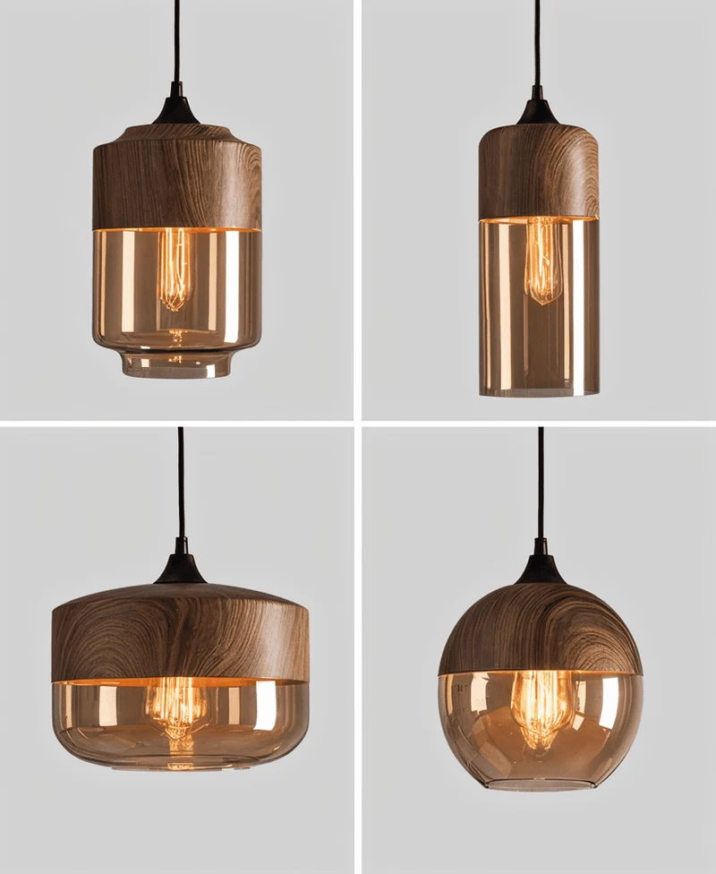 Hanglamp Retro Glas Scandinavisch Metaal Amber Verstelbaar E27 | Sansoti