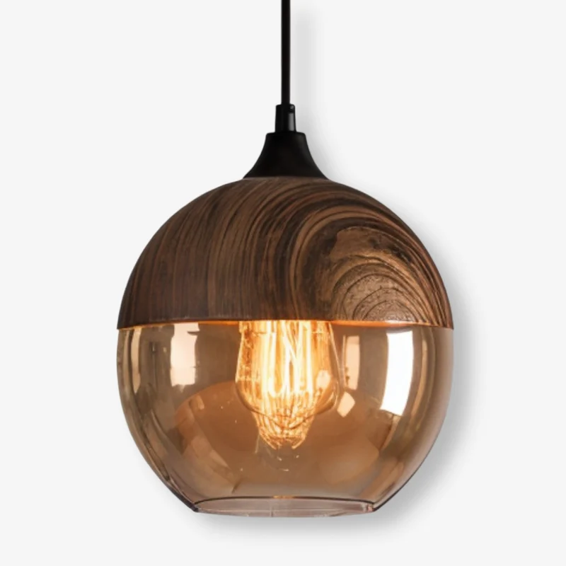Hanglamp Retro Glas Scandinavisch Metaal Amber Verstelbaar E27 | Sansoti