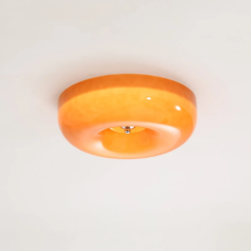 Plafondlamp Glas LED Metaal Wit Woonkamer Slaapkamer Hal Ronde Glazen Plafonnière Moderne Ceiling Light | Sansoti