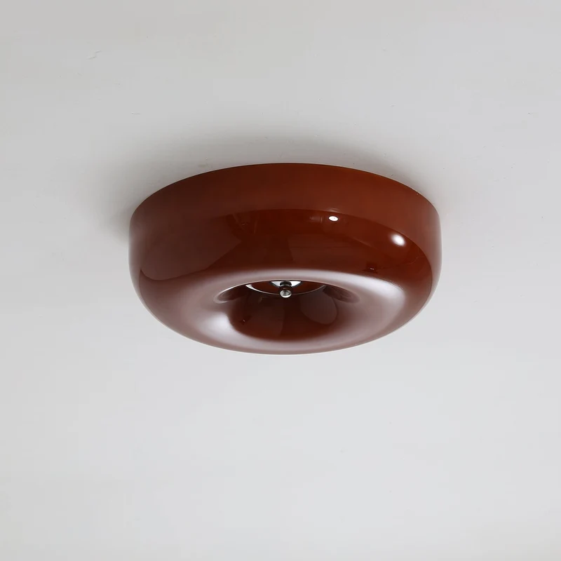 Plafondlamp Glas LED Metaal Wit Woonkamer Slaapkamer Hal Ronde Glazen Plafonnière Moderne Ceiling Light | Sansoti