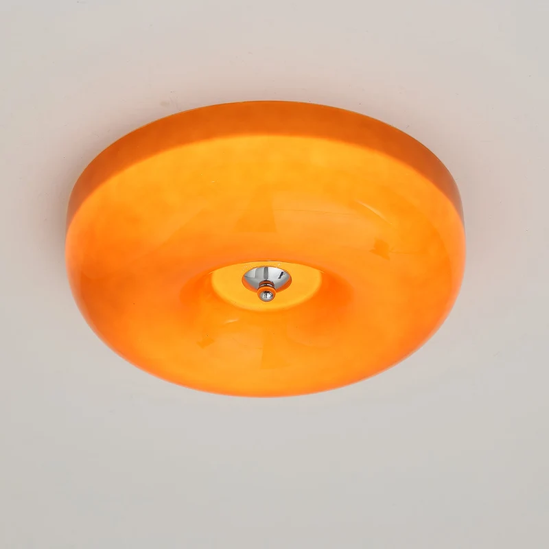 Plafondlamp Glas LED Metaal Wit Woonkamer Slaapkamer Hal Ronde Glazen Plafonnière Moderne Ceiling Light | Sansoti