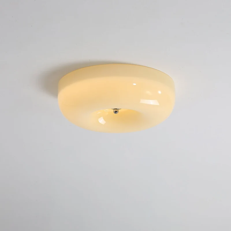Plafondlamp Glas LED Metaal Wit Woonkamer Slaapkamer Hal Ronde Glazen Plafonnière Moderne Ceiling Light | Sansoti